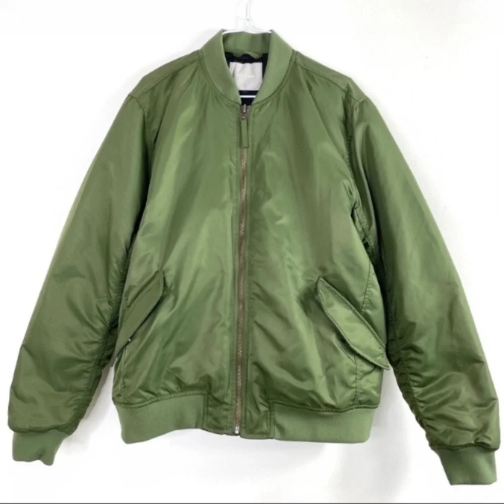 EVERLANE Final Four 2019 Zip up Classic Bomber Jacket in Army Green Size L